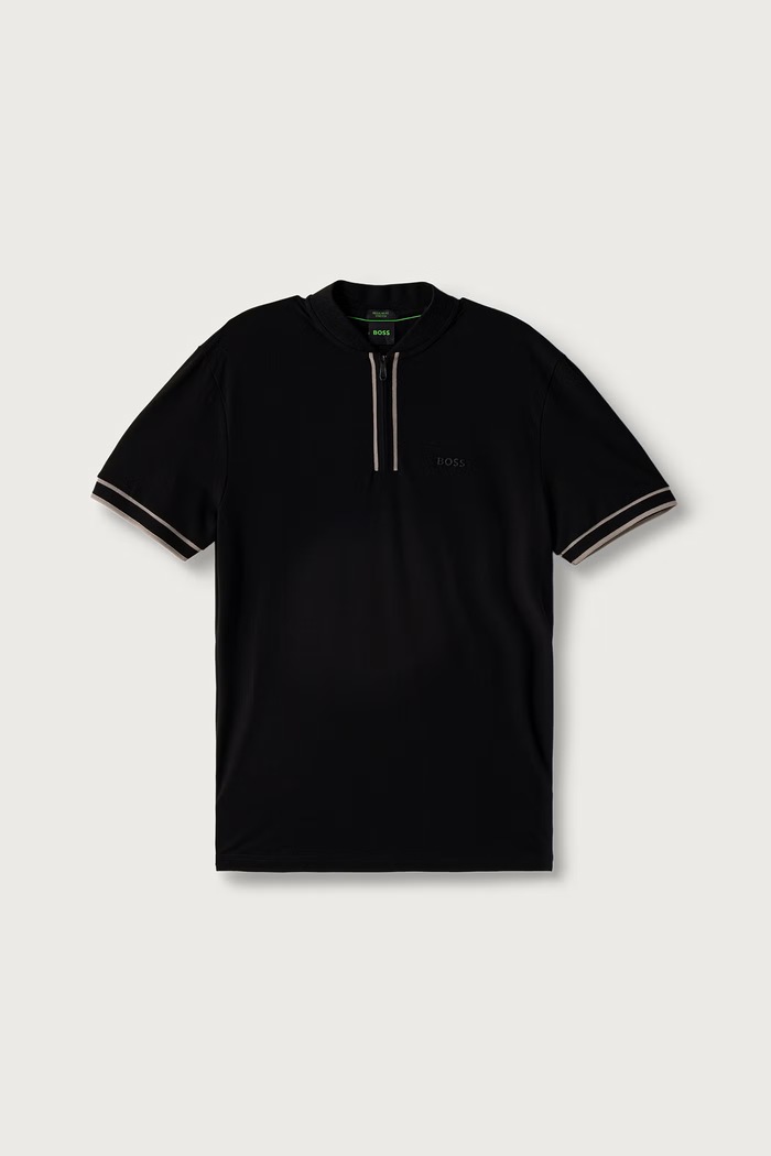 BOSS Green Polo majica za muškarce od pamuka s elastanom Pariq crna 50525147