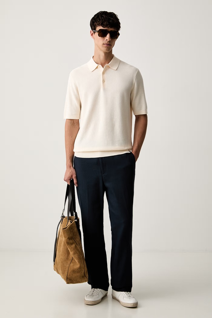 Scotch & Soda polo męskie bawełniane 183611 beżowy AW26