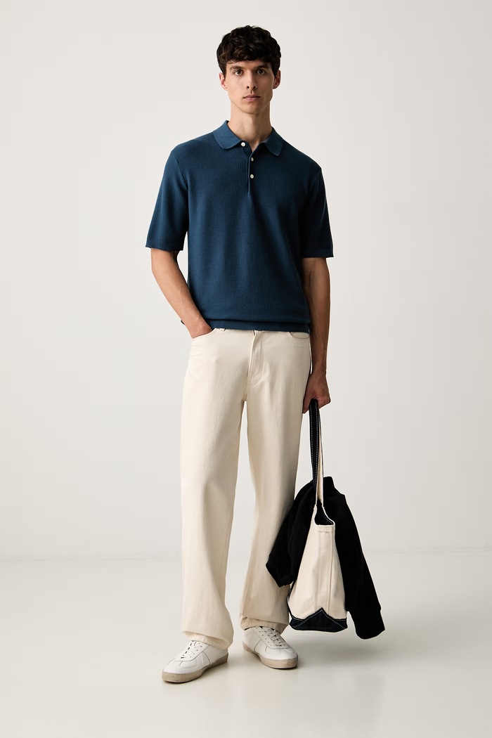 Scotch & Soda polo męskie bawełniane 183611 granatowy AW26