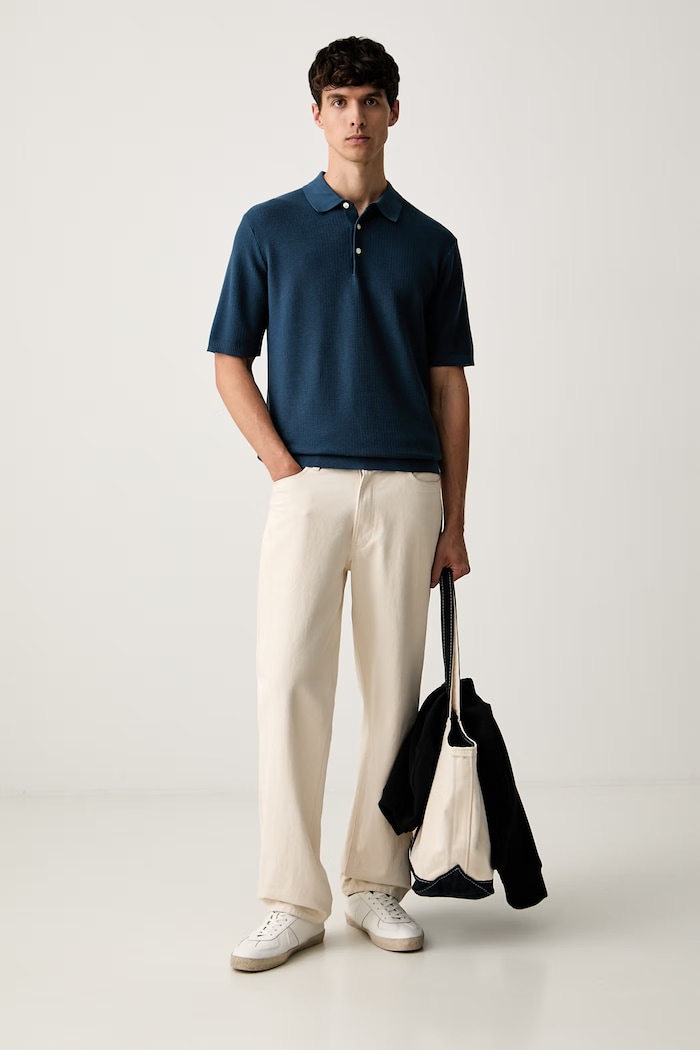 Scotch & Soda polo męskie bawełniane 183611 granatowy AW26