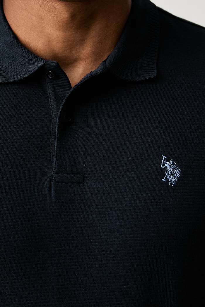 U.S. Polo Assn. polo majica za muškarce s pamukom RAISED HORIZONTAL OTTERMAN JERSEY MUP5471 mornarsko plava