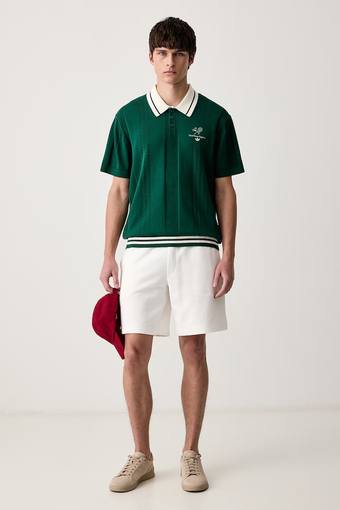 adidas Originals Polo swetrowe bawełniane KW5681 zielony AW26