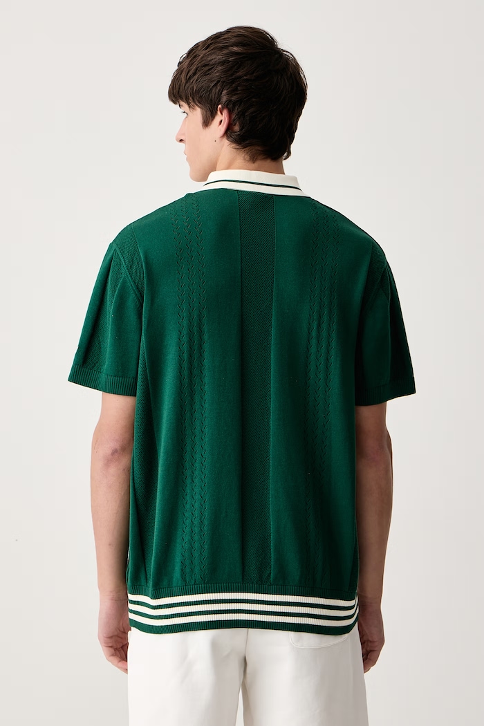 Odzież adidas Originals Polo swetrowe bawełniane KW5681 zielony