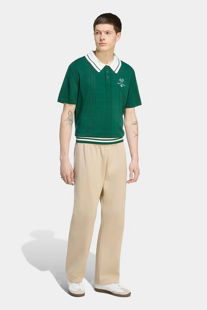 Oblečení adidas Originals Svetr s polo límečkem bavlněný KW5681 zelená