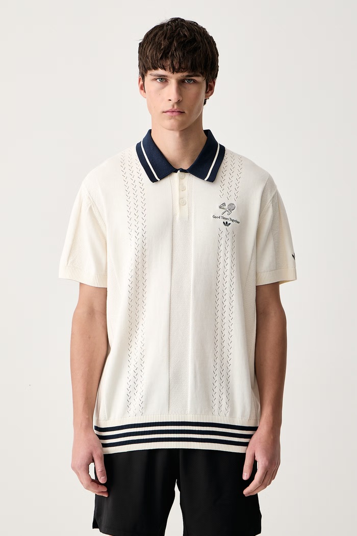 adidas Originals Polo swetrowe męskie bawełniane beżowy KW5680