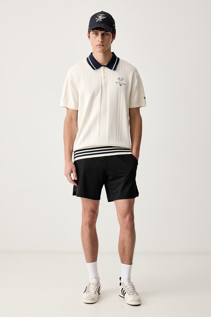adidas Originals Polo swetrowe męskie bawełniane KW5680 beżowy AW26