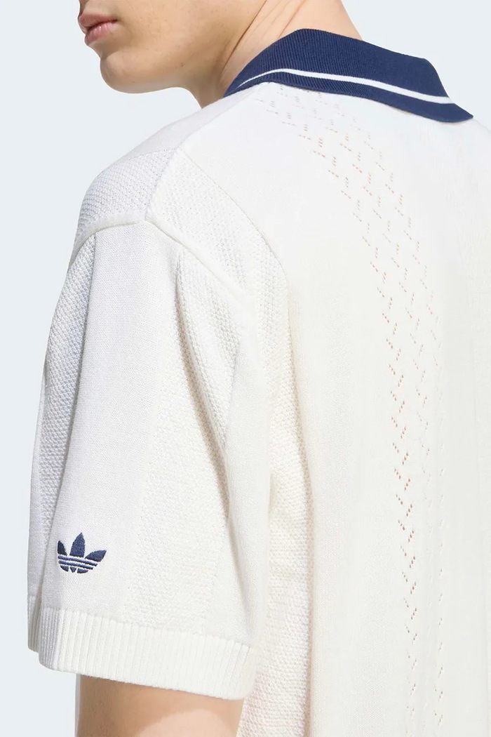 Svetr s polo límečkem pánský bavlněný adidas Originals béžová KW5680