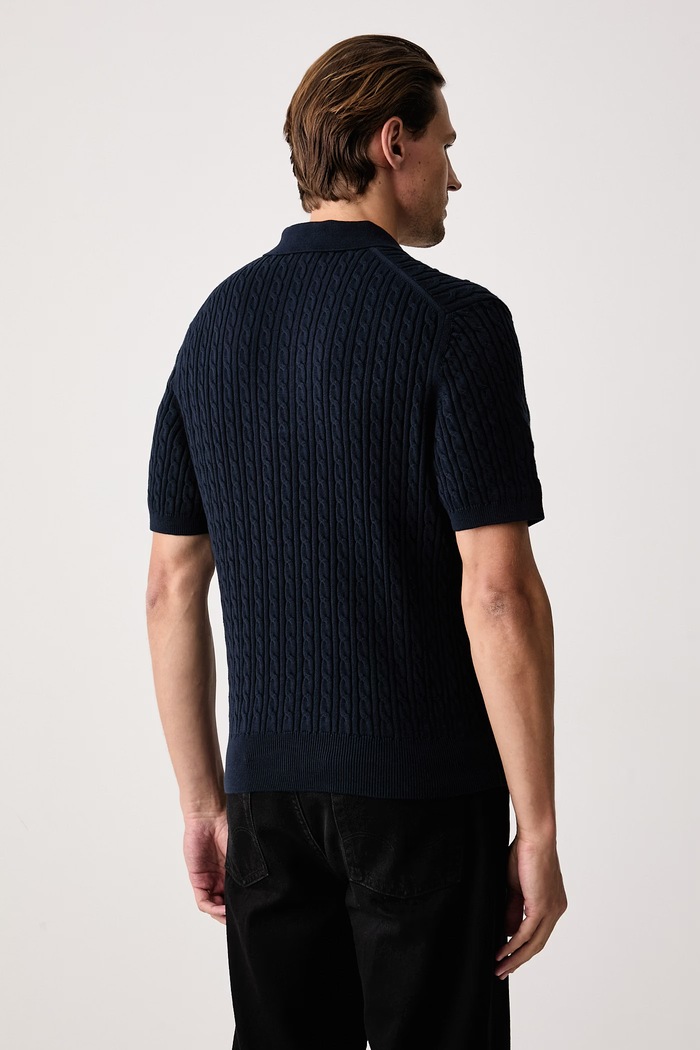 Lacoste Polo męskie z bawełną AH0687 granatowy AW26