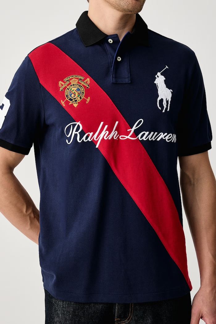 Polo męskie bawełniane Polo Ralph Lauren 710B28592 granatowy