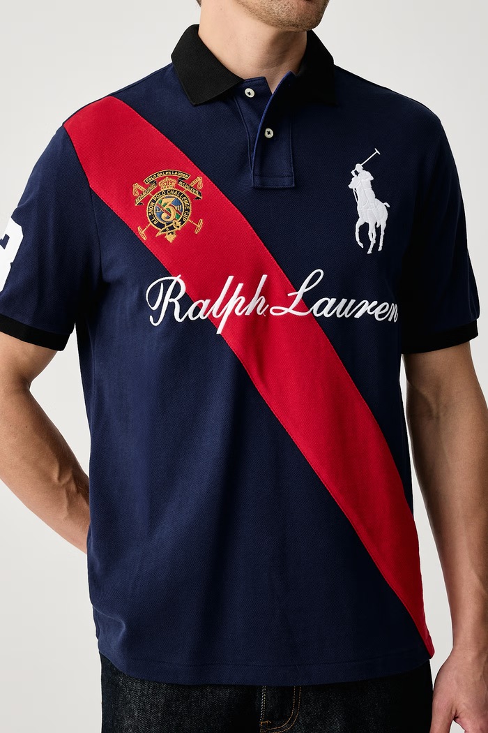 Polo męskie bawełniane Polo Ralph Lauren 710B28592 granatowy