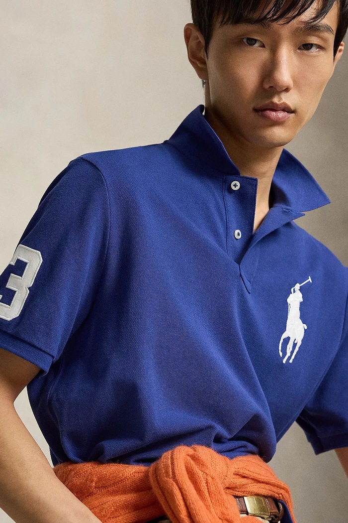Polo męskie bawełniane Polo Ralph Lauren 710B26310 niebieski