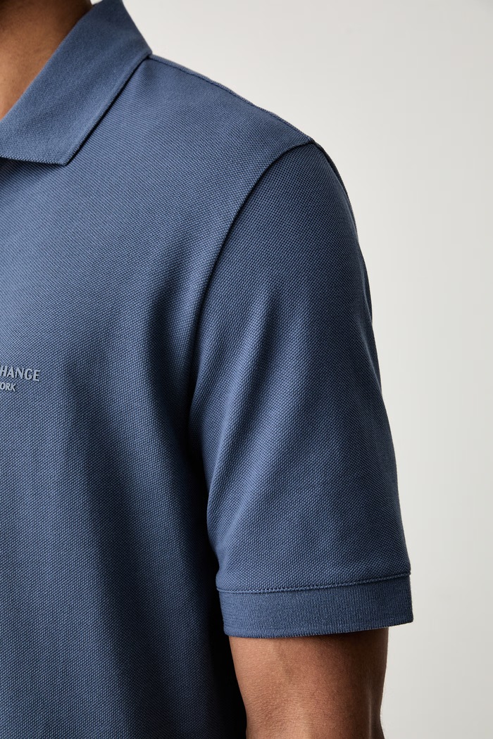 Armani Exchange polo męskie bawełniane XM001286.AF10366 niebieski