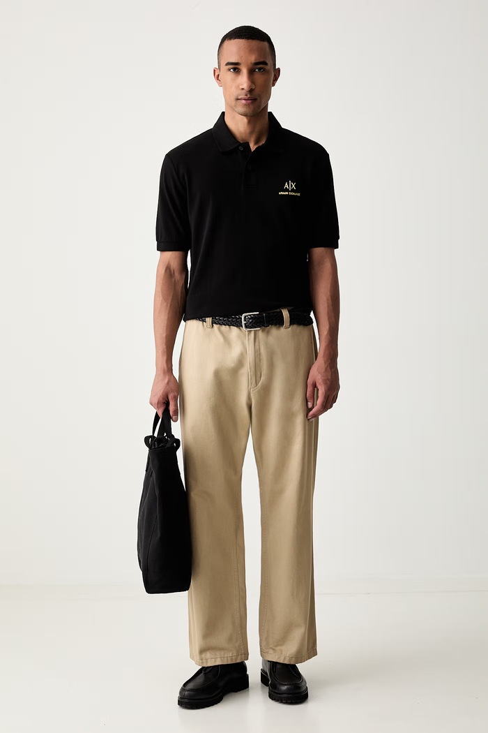 Armani Exchange polo tričko pánske bavlnené XM003554.AF13026 čierna AW26