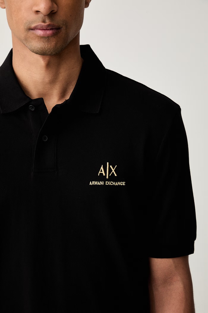 Armani Exchange polo tričko pánske bavlnené čierna XM003554.AF13026