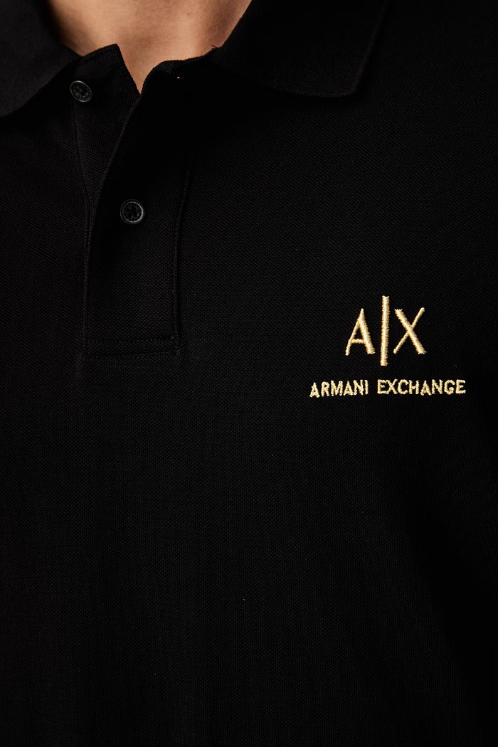 Armani Exchange polo tričko pánske bavlnené XM003554.AF13026 čierna