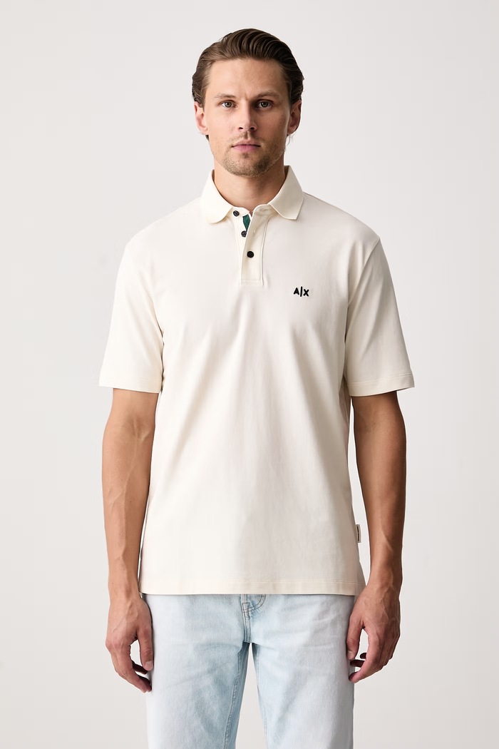 Armani Exchange Polo tričko pánske bavlnené béžová XM002966.AF13026