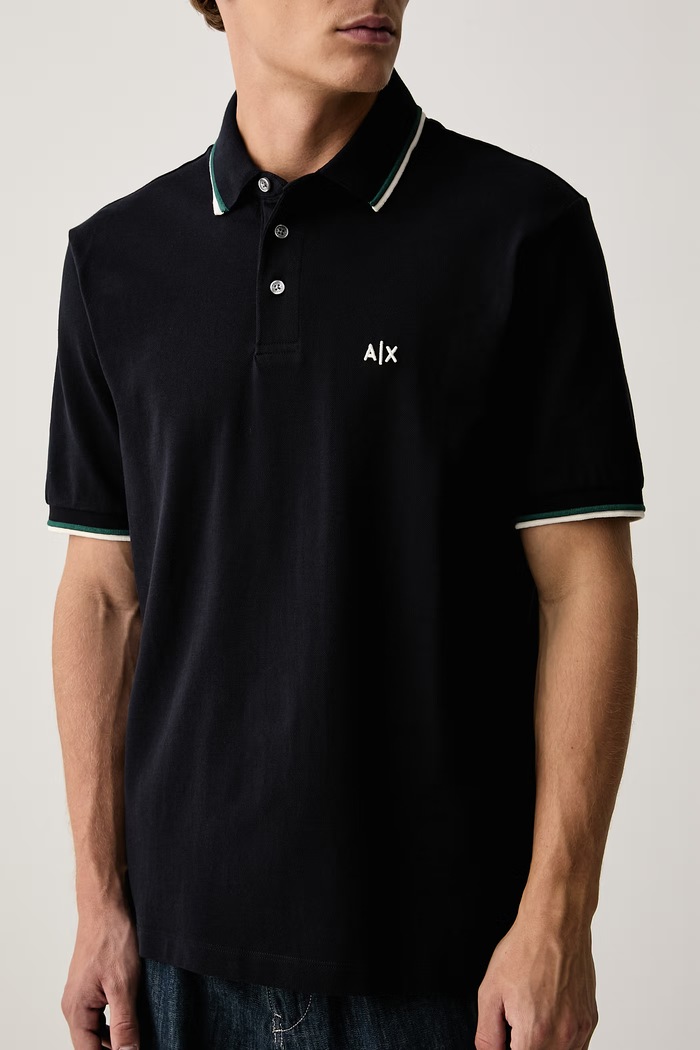 Polo majica za muškarce od pamuka Armani Exchange XM002942.AF13026 mornarsko plava