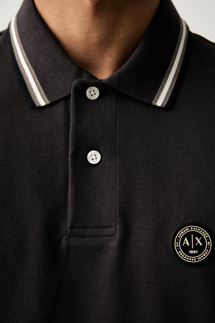 Armani Exchange polo męskie bawełniane XM002939.AF13026 brązowy