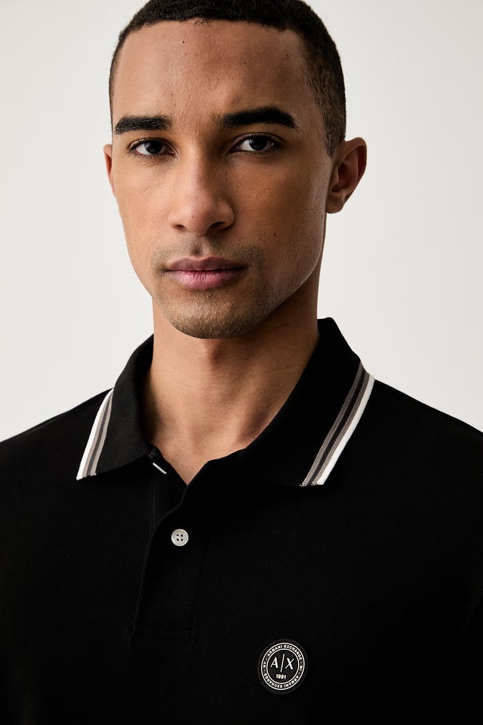Armani Exchange polo tričko pánske bavlnené čierna XM002939.AF13026