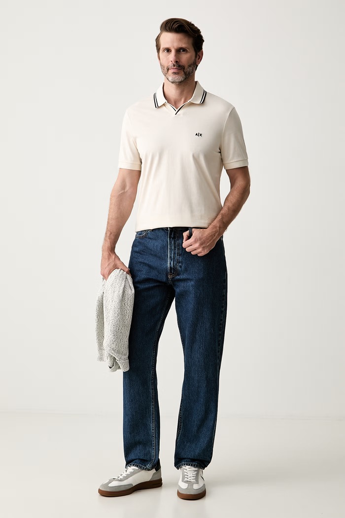 Armani Exchange polo majica za muškarce od pamuka XM002933.AF10337 bež AW26