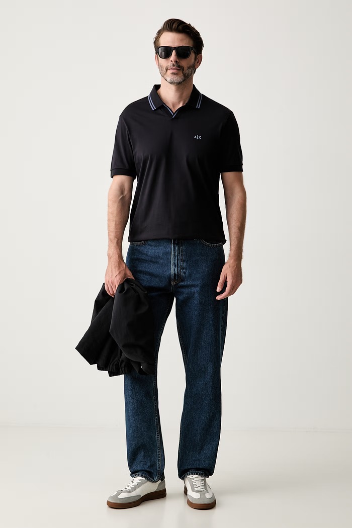 Armani Exchange polo tričko pánske bavlnené XM002933.AF10337 tmavomodrá AW26