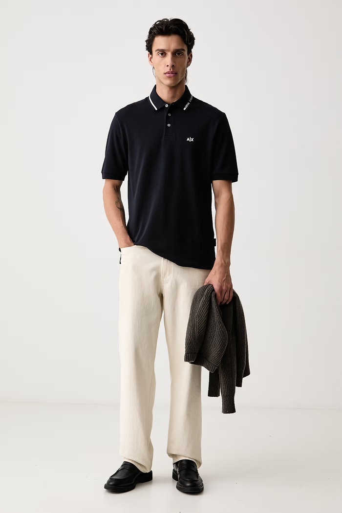 Armani Exchange polo majica od pamuka XM002932.AF13026 mornarsko plava AW26