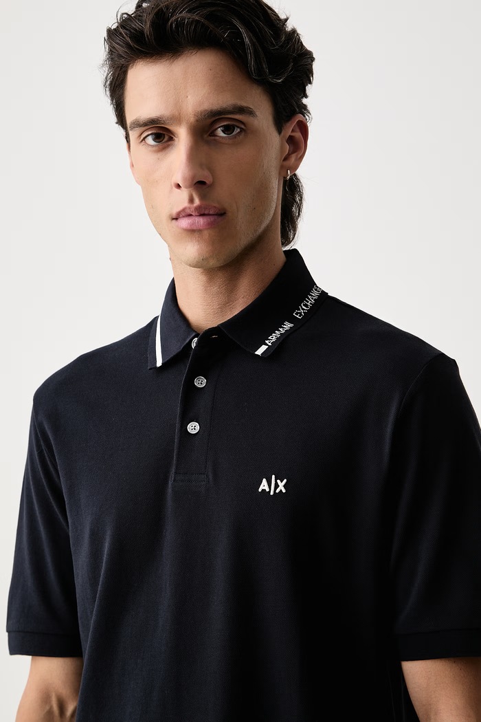 Armani Exchange polo majica od pamuka mornarsko plava XM002932.AF13026
