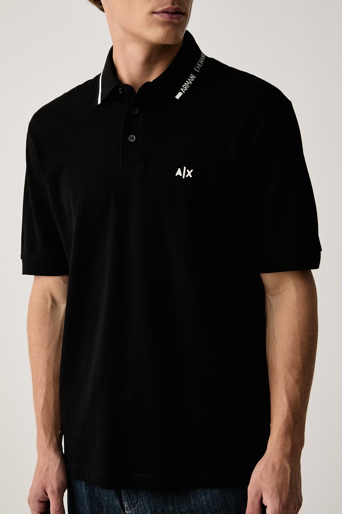Polo din bumbac Armani Exchange XM002932.AF13026 negru