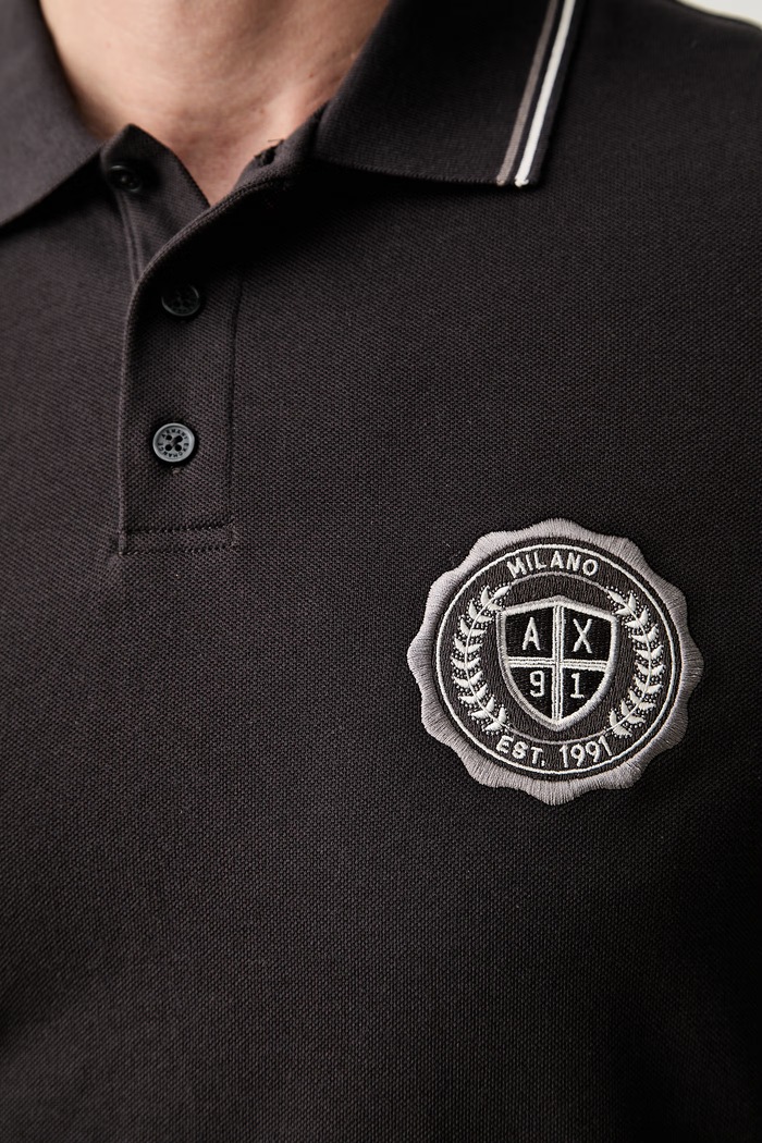 Armani Exchange polo męskie bawełniane XM002921.AF13026 brązowy