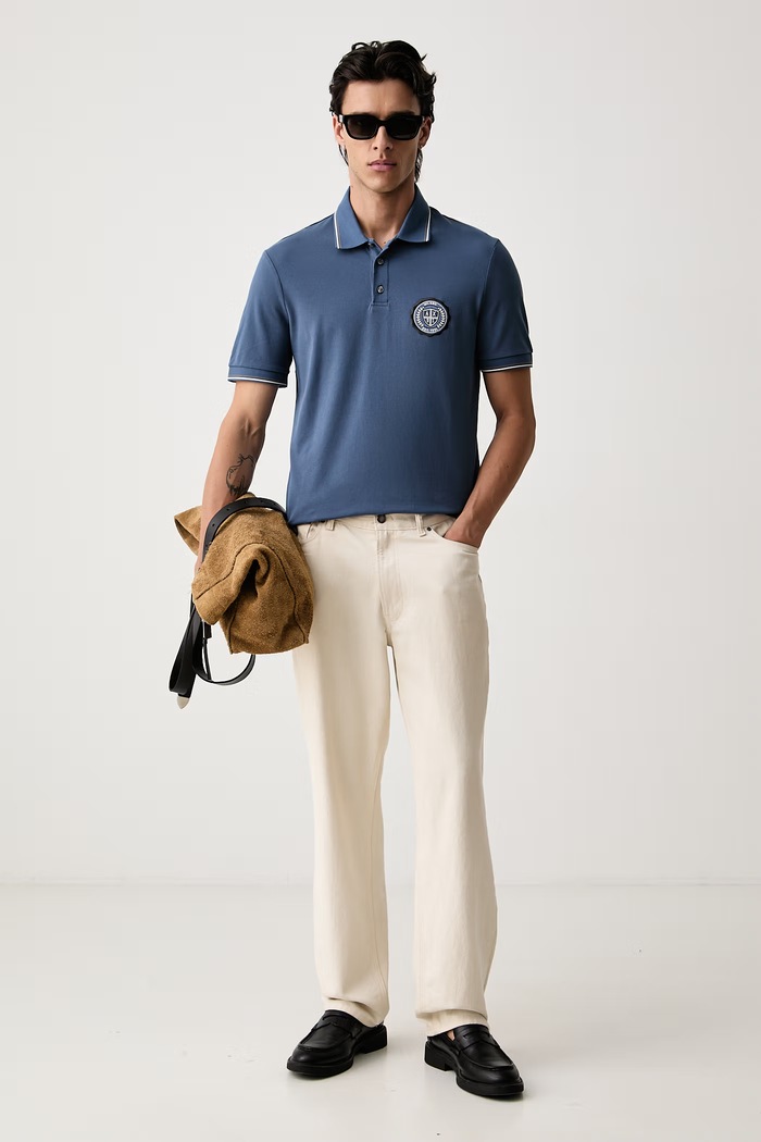 Armani Exchange polo pánské bavlněné XM002921.AF13026 modrá AW26