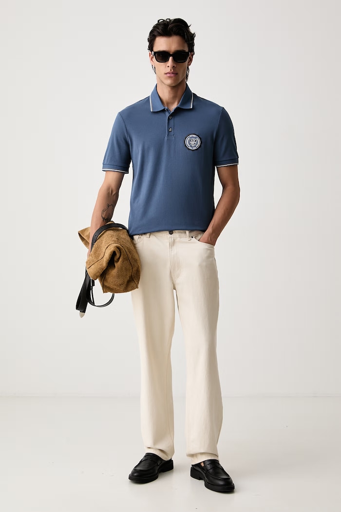 Armani Exchange polo pánské bavlněné XM002921.AF13026 modrá AW26