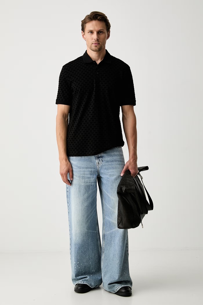 Armani Exchange polo majica moška bombažna XM002905.AF10356 črna AW26