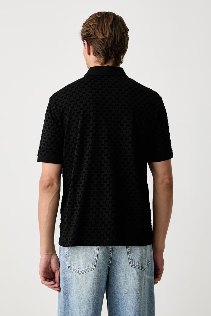 Oblačila Armani Exchange polo majica moška bombažna XM002905.AF10356 črna