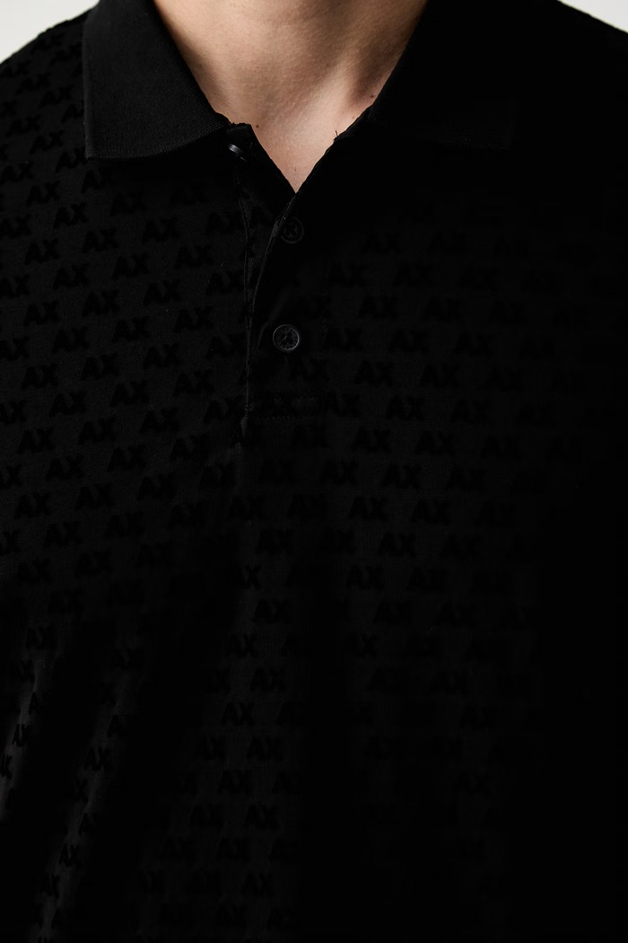 Armani Exchange polo majica moška bombažna XM002905.AF10356 črna