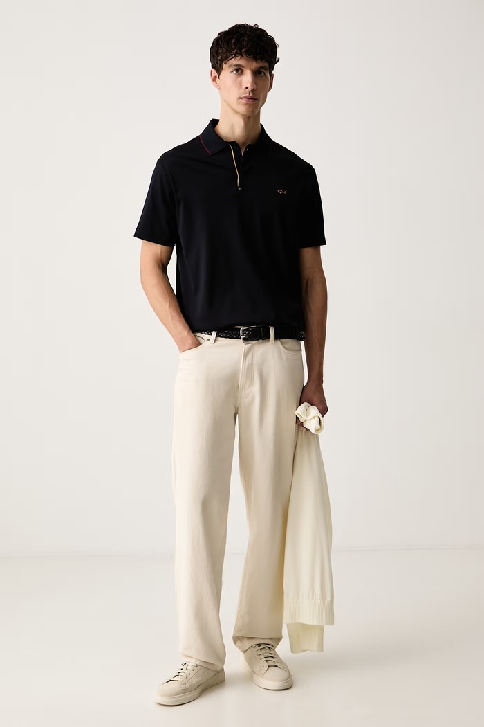 Paul&Shark polo męskie bawełniane 16311720 granatowy AW26
