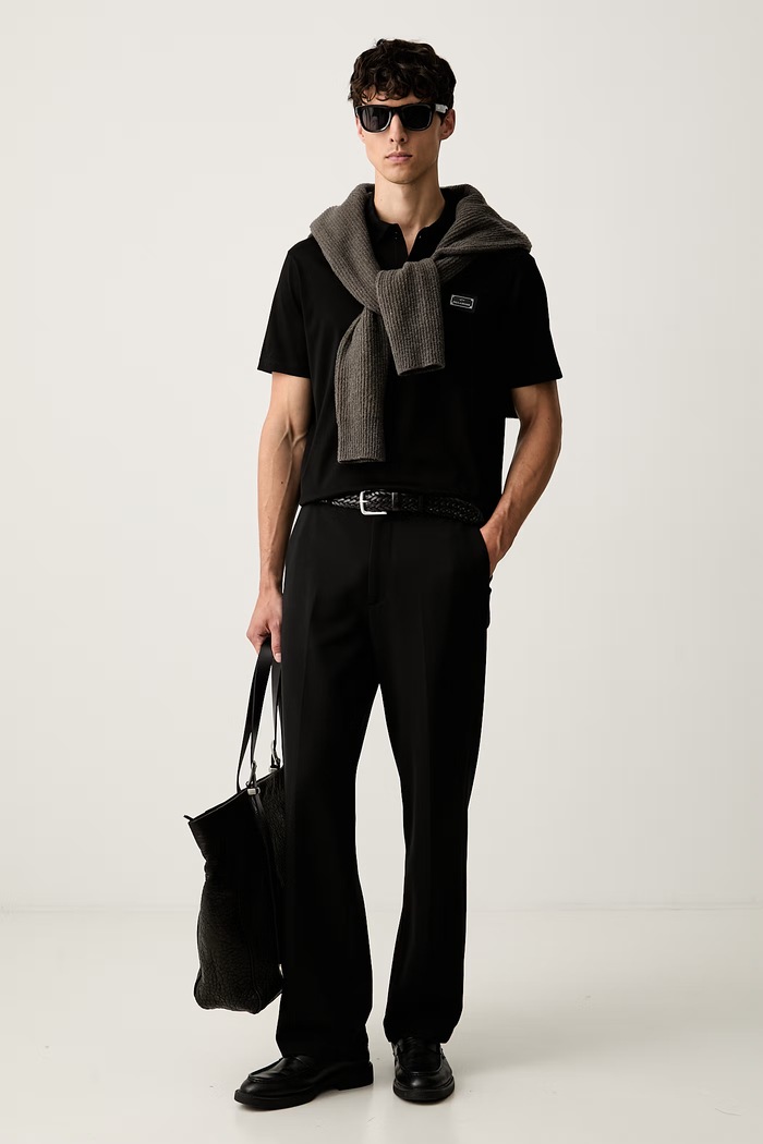 Paul&Shark polo męskie bawełniane 16311719 czarny AW26