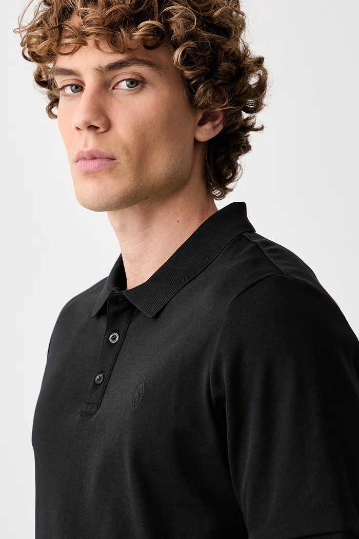 Skechers polo męskie z bawełną czarny TP43
