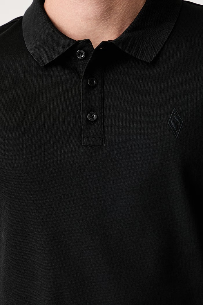 Skechers polo męskie z bawełną TP43 czarny