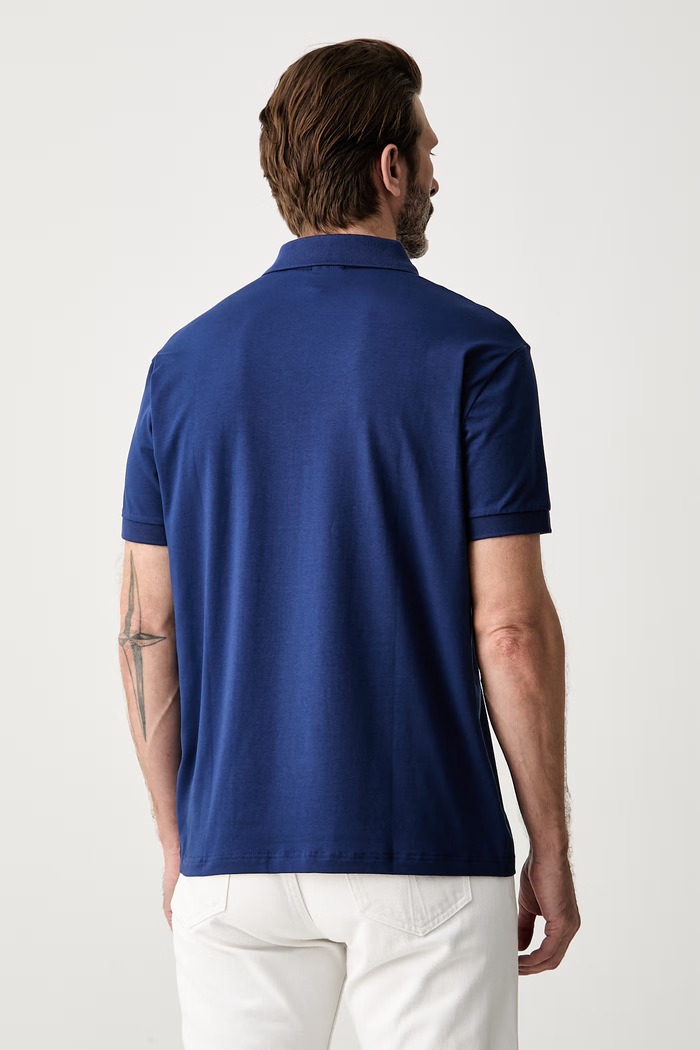 Odzież Armani Exchange polo męskie bawełniane z elastanem XM003422.AF26650 niebieski