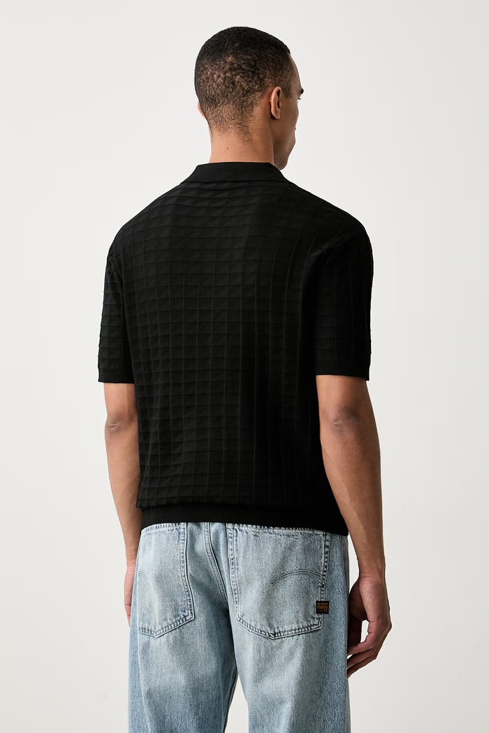 Odjeća Armani Exchange pletena polo majica za muškarce s viskozom XM003008.AF10454 crna