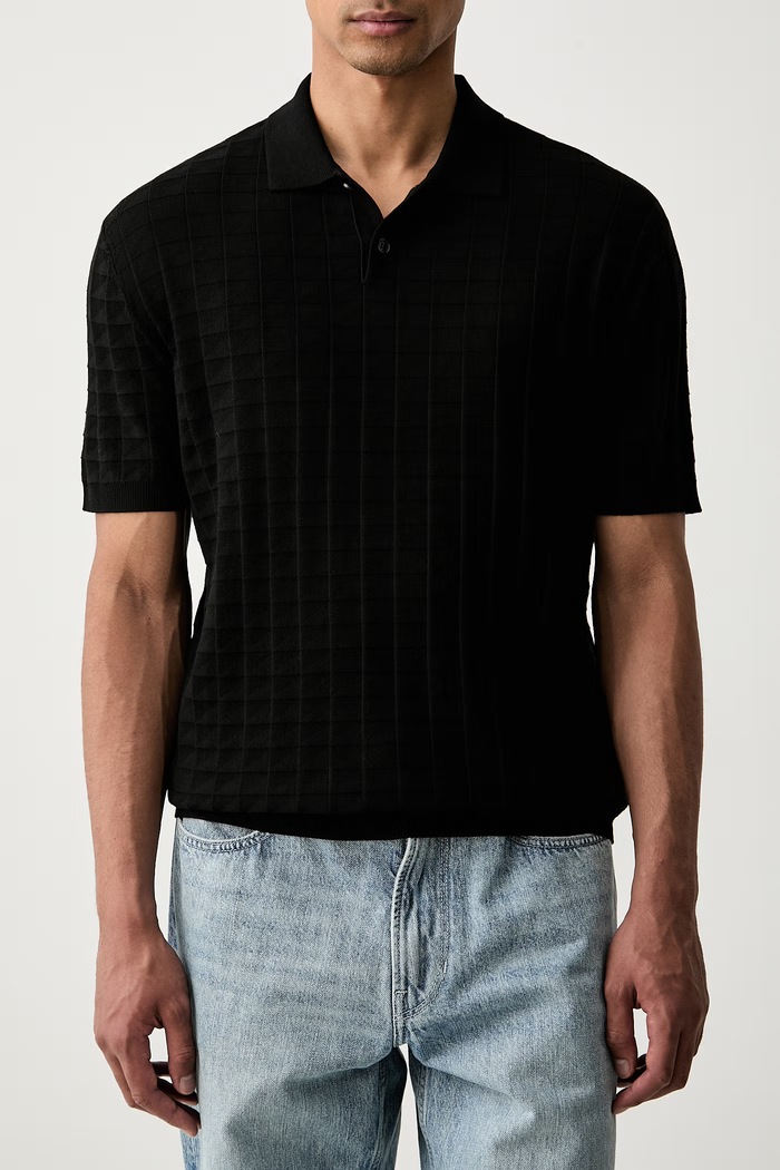 Armani Exchange polo swetrowe męskie z wiskozą czarny XM003008.AF10454