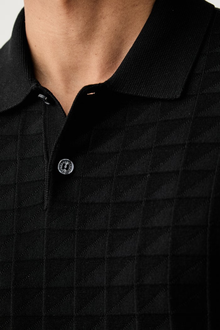 Armani Exchange polo swetrowe męskie z wiskozą XM003008.AF10454 czarny
