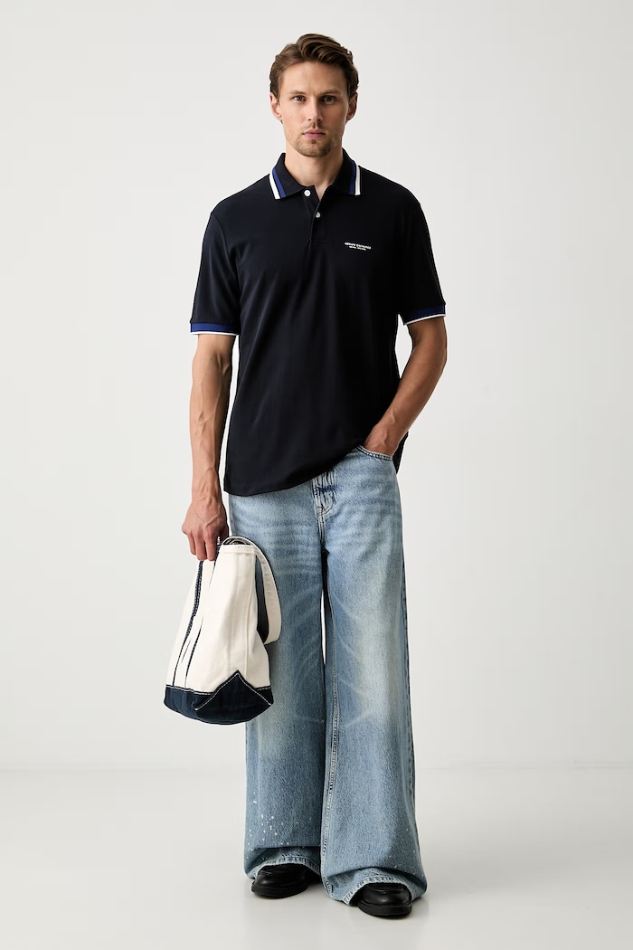 Armani Exchange polo męskie bawełniane XM002936.AF13026 granatowy AW26