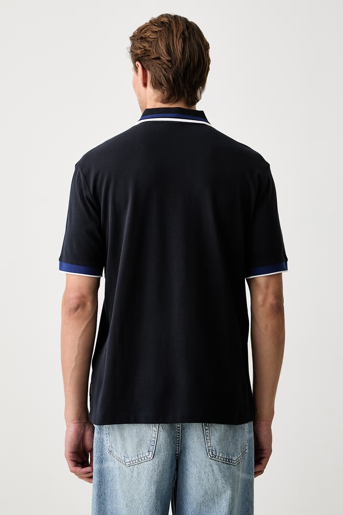 Odzież Armani Exchange polo męskie bawełniane XM002936.AF13026 granatowy
