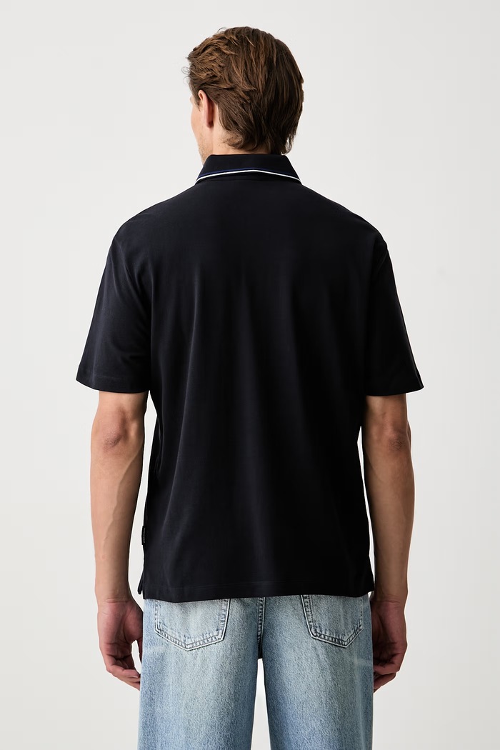 Odzież Armani Exchange polo męskie bawełniane XM002895.AF13026 granatowy
