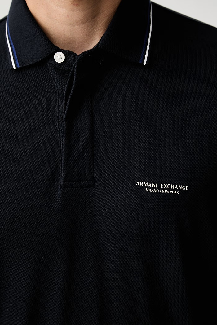 Armani Exchange polo męskie bawełniane XM002895.AF13026 granatowy