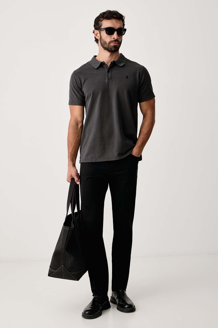 Trussardi Polo męskie bawełniane G5138000234N szary AW26