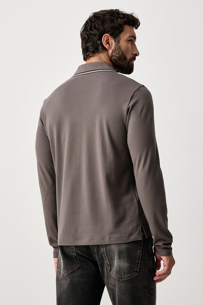 Odzież Emporio Armani Longsleeve męski bawełniany z elastanem EM004608.AF23090 szary