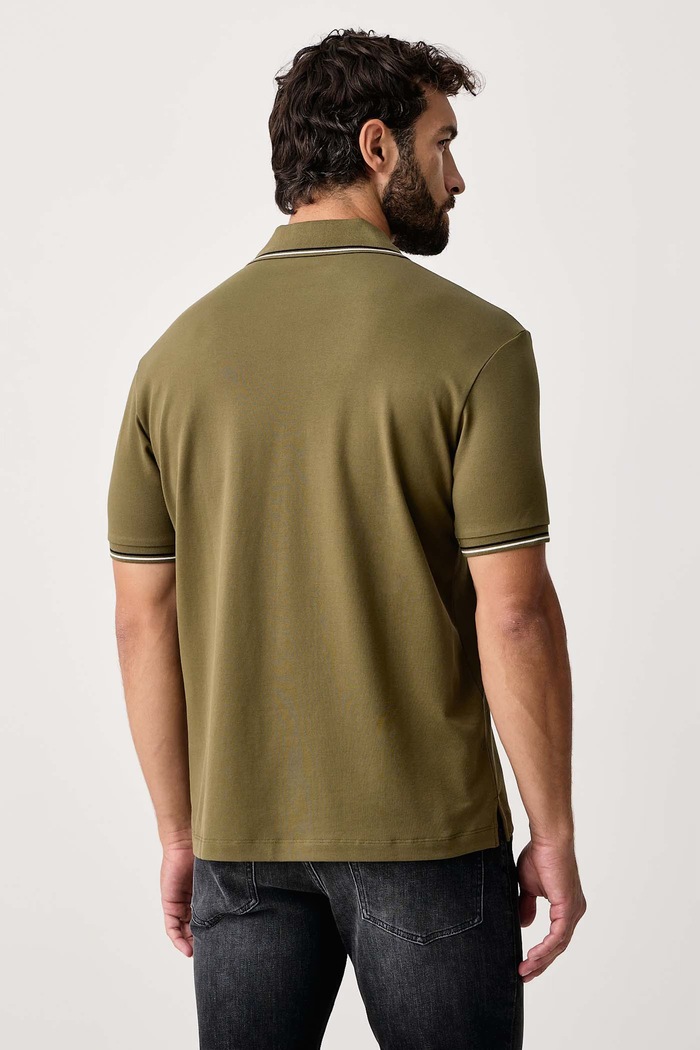 Odzież Emporio Armani Polo męskie bawełniane z elastanem EM004607.AF23090 zielony