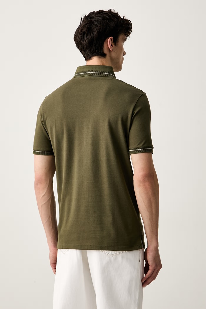 Odzież Emporio Armani polo męskie bawełniane EM006625.AF12955 zielony